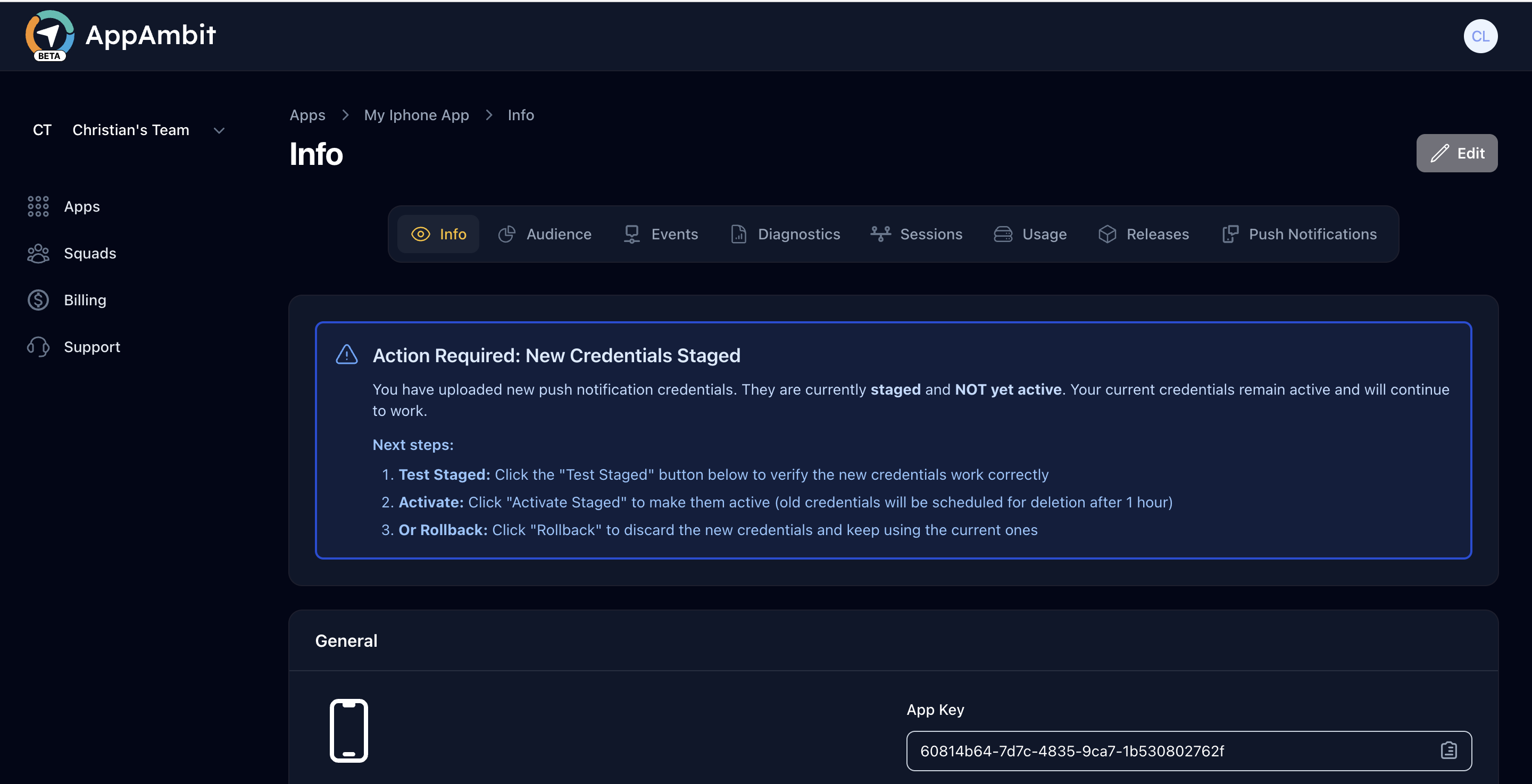 Staged Credential Banner