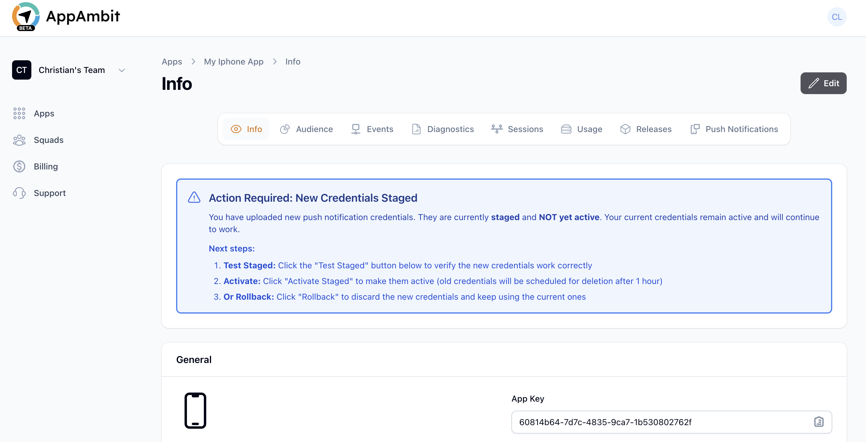 Staged Credential Banner