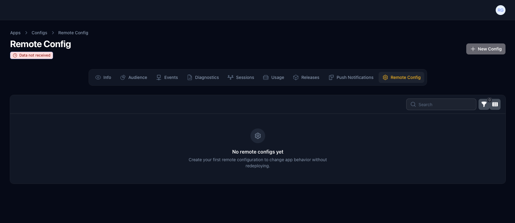 Remote Config Section